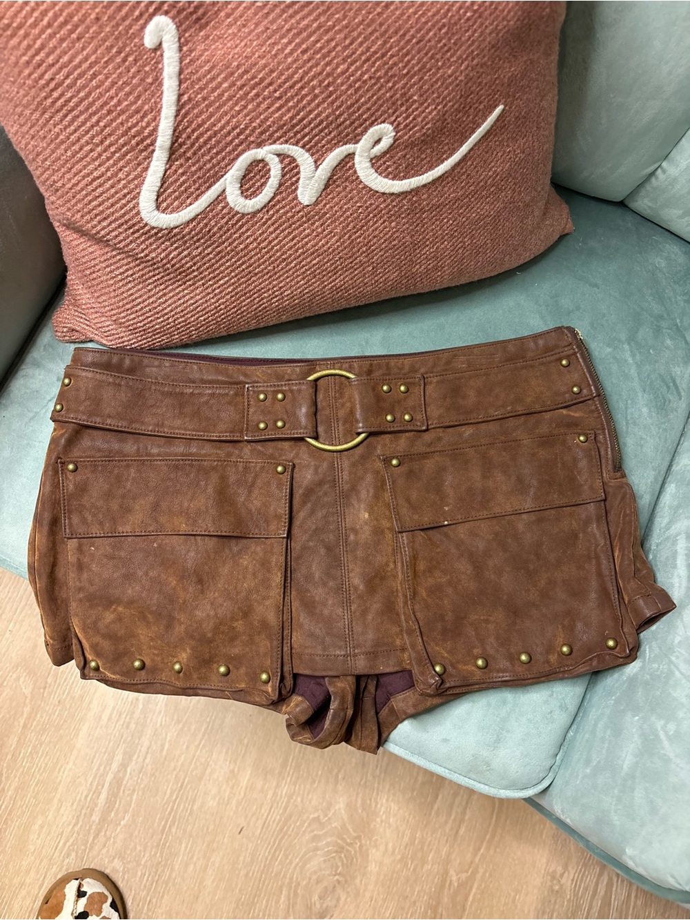 We the Free Micro Mini Suede Skort